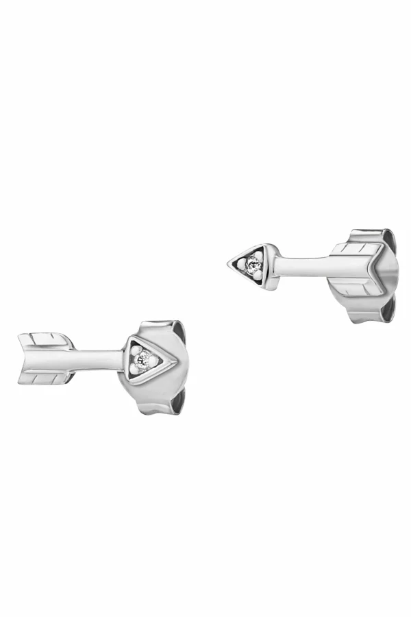 Ohrstecker 925/- Sterling Silber rhodiniert Zirkonia Pfeile