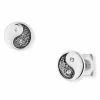 Ohrstecker 925/- Sterling Silber Zirkonia Yin Yang