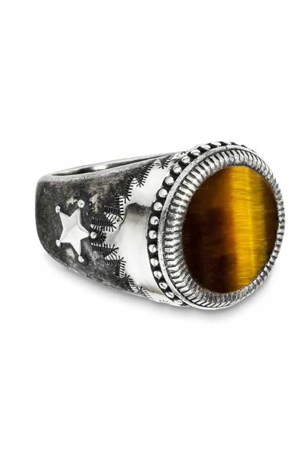 Ring 925 Silber mattiert Tigerauge