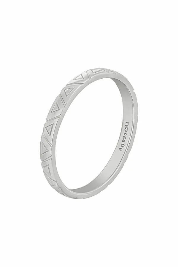 Ring 925 Silber rhodiniert Dreiecke Stacking