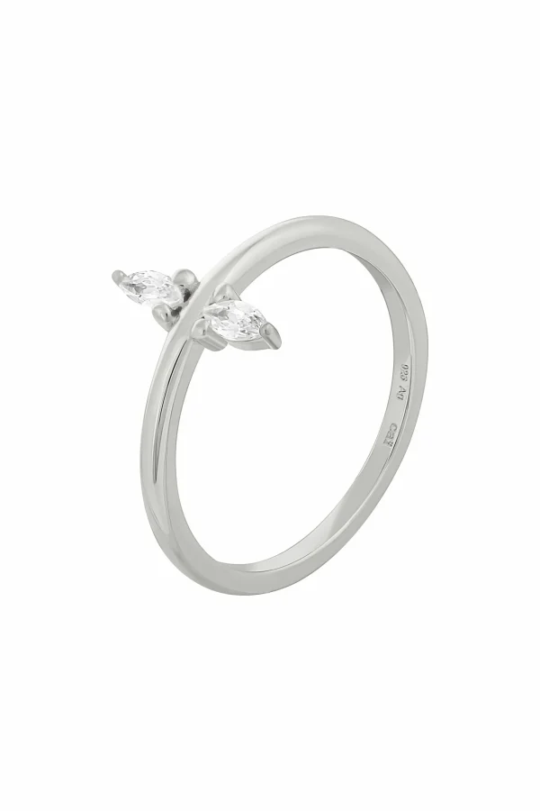 Ring 925 Silber rhodiniert mit Zirkonia