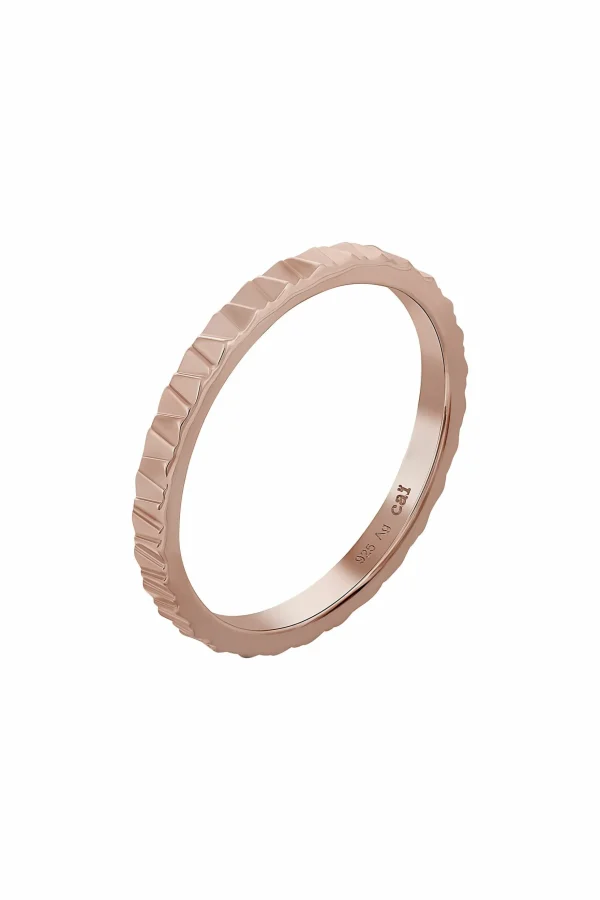 Ring 925 Silber rosévergoldet Muster Stacking