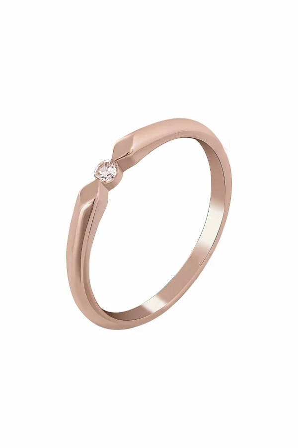 Ring 925 Silber rosévergoldet mit Zirkonia