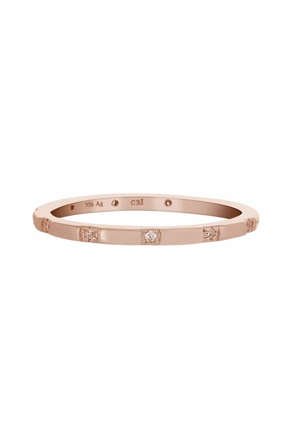 Ring 925 Silber rosévergoldet mit Zirkonia Stacking