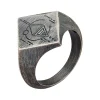 Ring 925 Silber Siegelring Raute matt oxidiert Tattoo Motiv