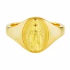 Ring 925 Silber vergoldet Madonna Siegelring