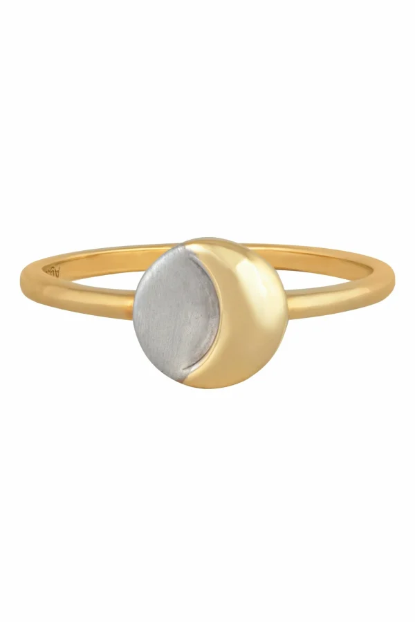 Ring 925/- Sterling Silber bicolor Mond Luna