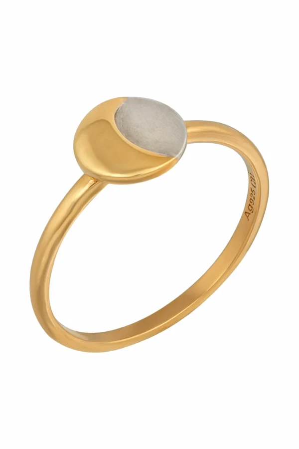 Ring 925/- Sterling Silber bicolor Mond Luna