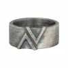 Ring 925/- Sterling Silber matt oxidiert Dreieck