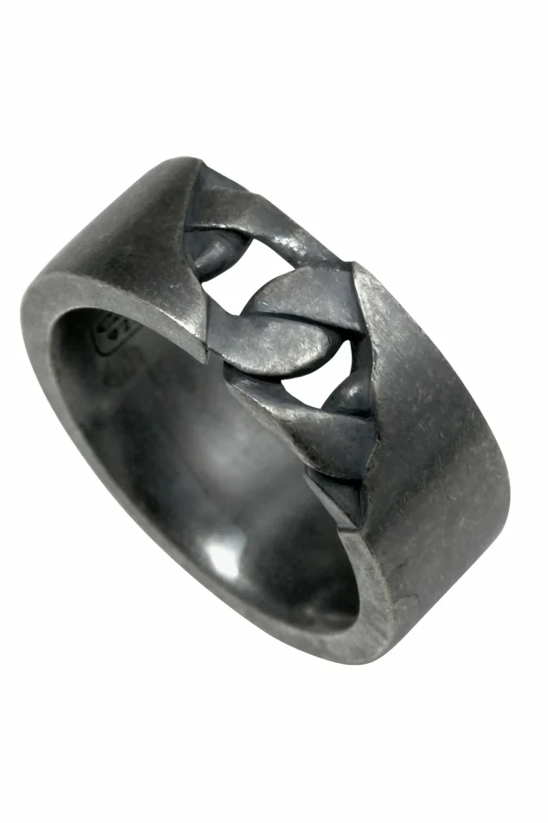 Ring 925/- Sterling Silber matt oxidiert schwarz