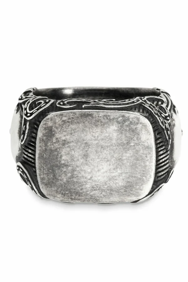 Ring 925/- Sterling Silber matt-oxidiert Totenkopf