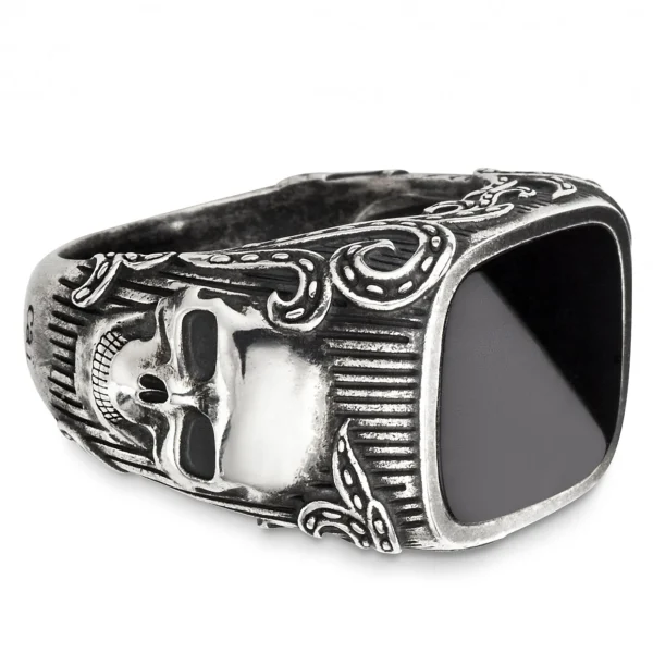 Ring 925/- Sterling Silber Onyx schwarz