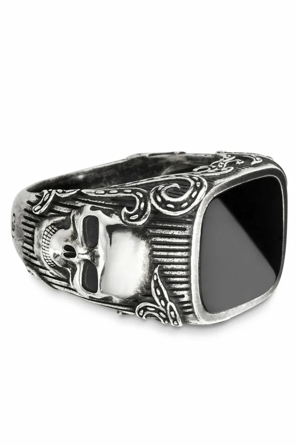 Ring 925/- Sterling Silber Onyx schwarz