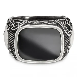 Ring 925/- Sterling Silber Onyx schwarz