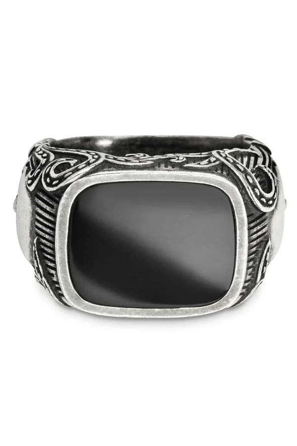 Ring 925/- Sterling Silber Onyx schwarz