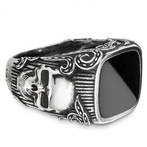 Ring 925/- Sterling Silber Onyx schwarz