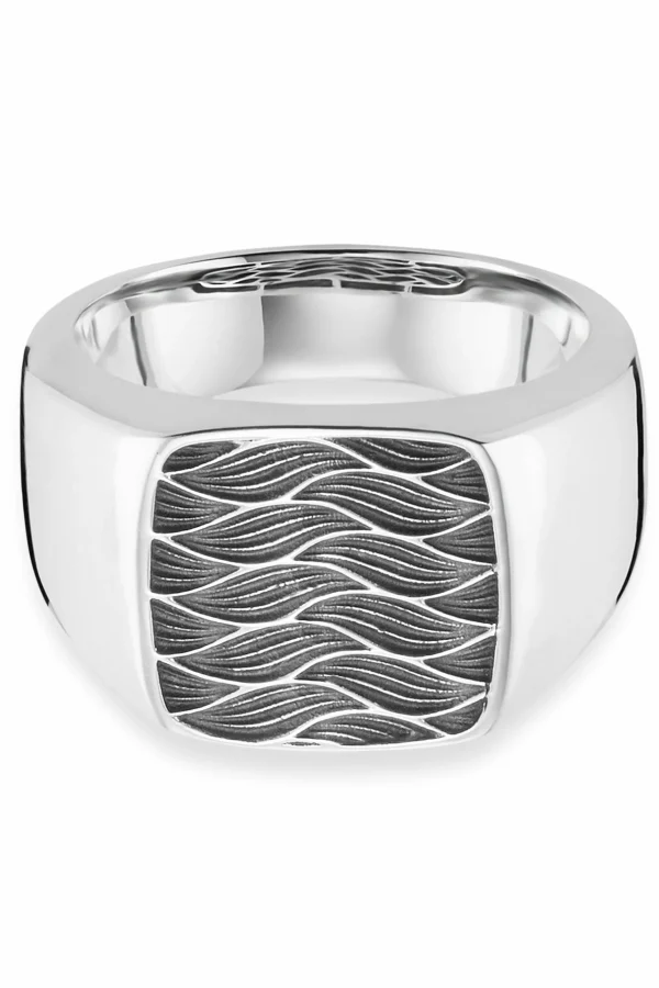 Ring 925/- Sterling Silber oxidiert Wellen