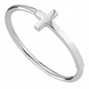 Ring 925/- Sterling Silber rhodiniert Kreuz