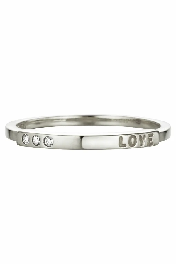 Ring 925/- Sterling Silber rhodiniert Zirkonia Love