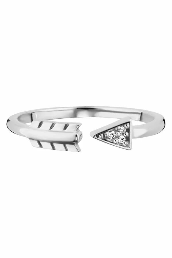 Ring 925/- Sterling Silber rhodiniert Zirkonia Pfeil