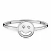 Ring 925 Sterling Silber rhodiniert Smile