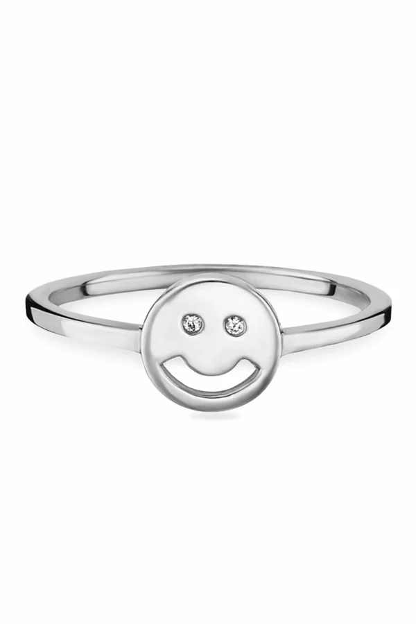 Ring 925 Sterling Silber rhodiniert Smile