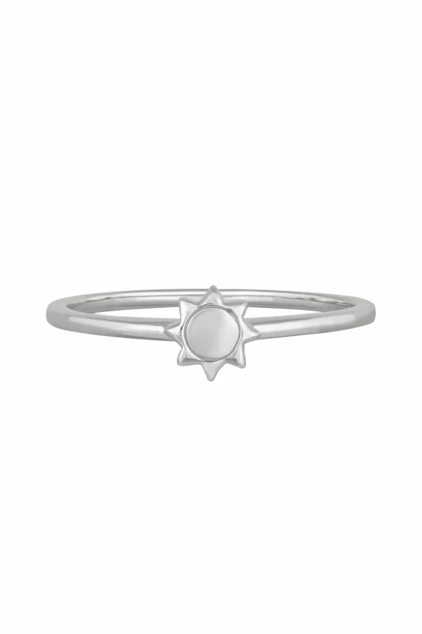 Ring 925 Sterling Silber rhodiniert Sonne