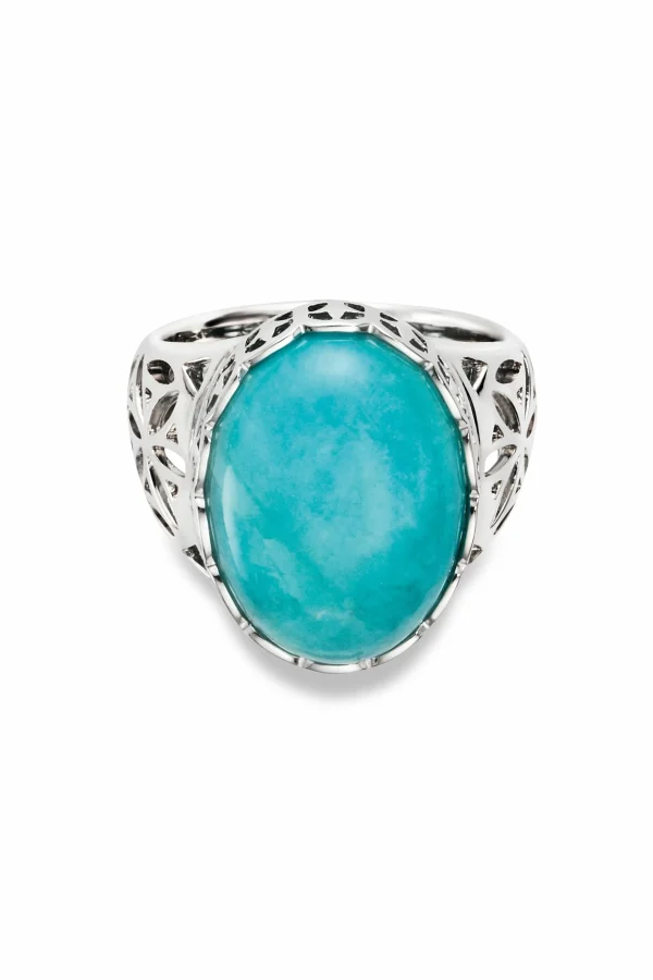 Ring 925/- Sterling Silber rhodiniert Amazonit