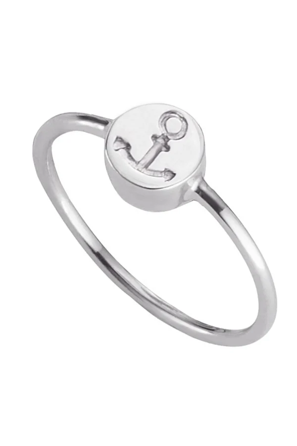 Ring 925/- Sterling Silber rhodiniert Anker