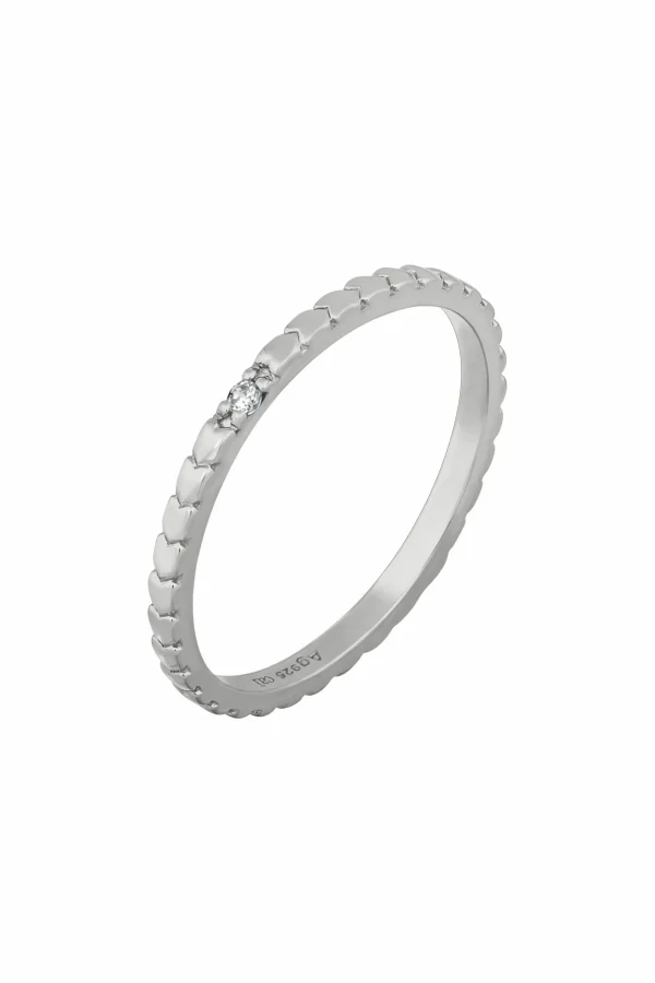 Ring 925/- Sterling Silber rhodiniert Herzen Zirkonia Stacking