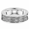 Ring 925/- Sterling Silber rhodiniert oxidiert Wellen