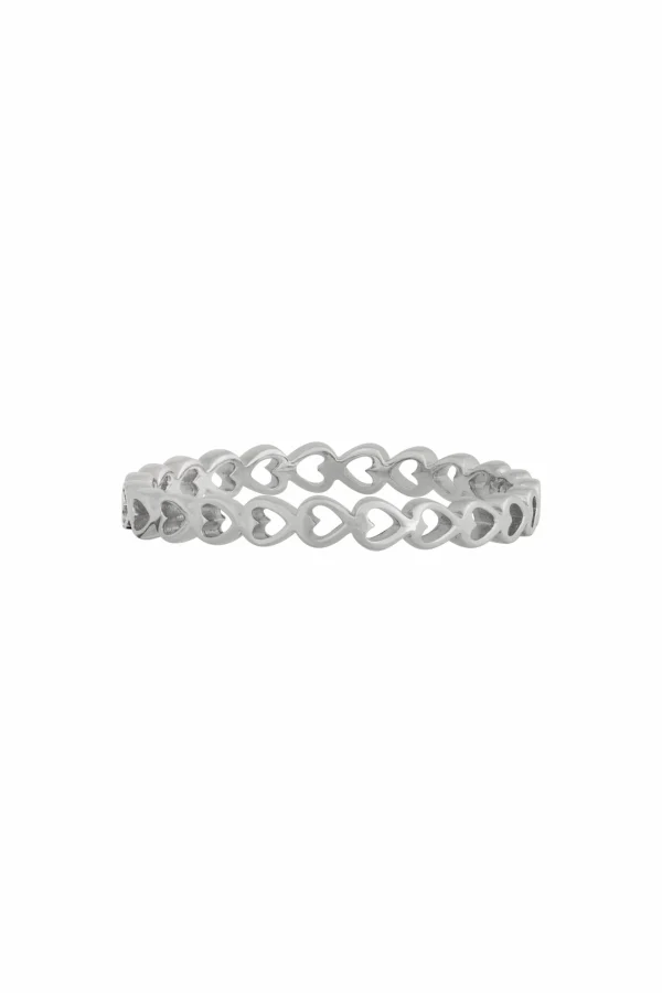 Ring 925/- Sterling Silber rhodiniert Herz Stacking