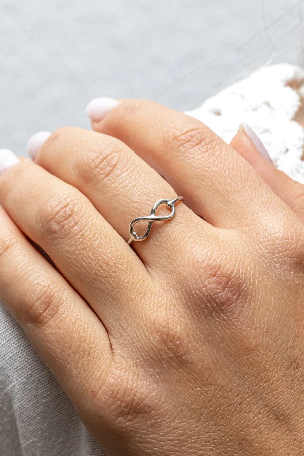 Ring 925/- Sterling Silber rhodiniert Infinity