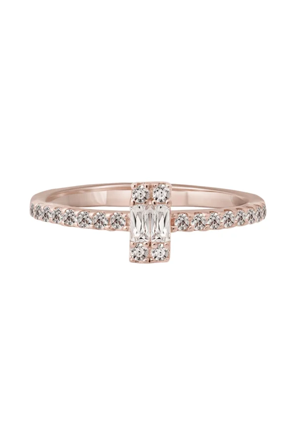 Ring 925 Sterling Silber rosé vergoldet mit Zirkonia