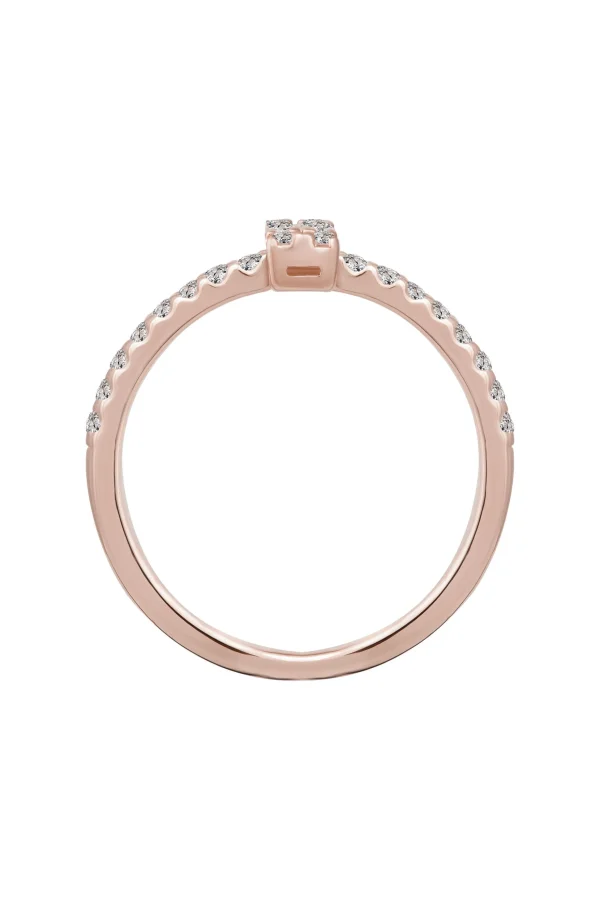 Ring 925 Sterling Silber rosé vergoldet mit Zirkonia