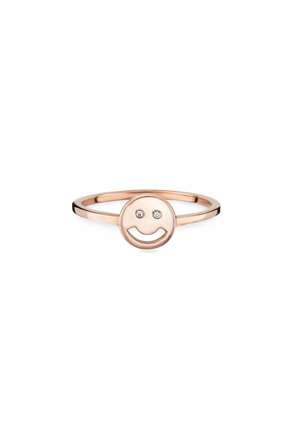 Ring 925 Sterling Silber rotvergoldet Zirkonia Smile