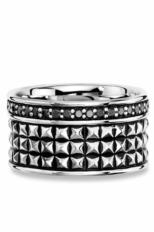 Ring 925 Sterling Silber Spinell schwarz