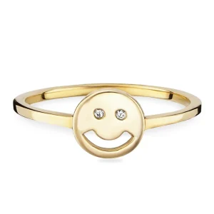 Ring 925 Sterling Silber vergoldet Smile