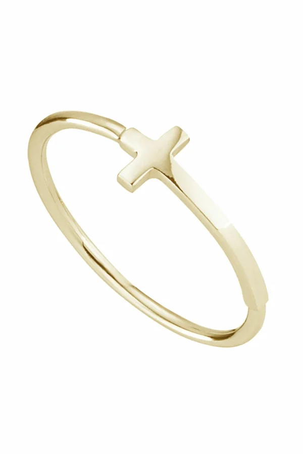 Ring 925/- Sterling Silber vergoldet Kreuz