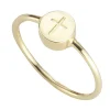 Ring 925/- Sterling Silber vergoldet Kreuz