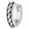 Single-Ohrring 925 Sterling Silber rhodiniert Farbe schwarz