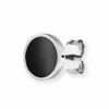 Single-Ohrstecker 925 Sterling Silber rhodiniert Onyx